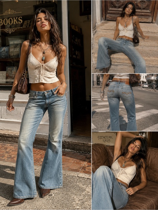 Mossimo Supply Co. Denim - Mossimo Denim Flare Jeans Y2K Light Wash Stretch Low Rise Size 15